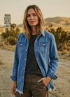 Women's Heritage Washed Denim Snap Oversized Shirt Jacket