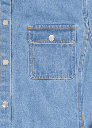 Women's Heritage Washed Denim Snap Oversized Shirt Jacket