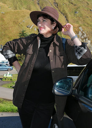 Men's Flannel Lined Heavy Washed Cotton Outdoor Utility Shirt Jacket