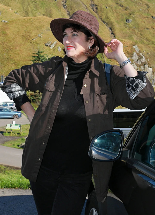 Men's Flannel Lined Heavy Washed Cotton Outdoor Utility Shirt Jacket