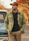 Men's Flannel Lined Heavy Washed Cotton Outdoor Utility Shirt Jacket
