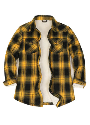 Women's Sherpa Lined Flannel Shirt Jacket, Button Down