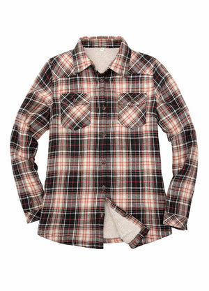 Women's Sherpa Lined Flannel Shirt Jacket, Button Down