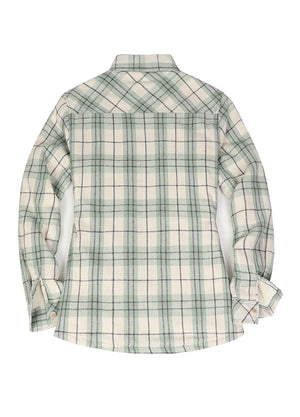 Women's Cozy Flannel Shirt Jacket,Sherpa-Lined Jacket