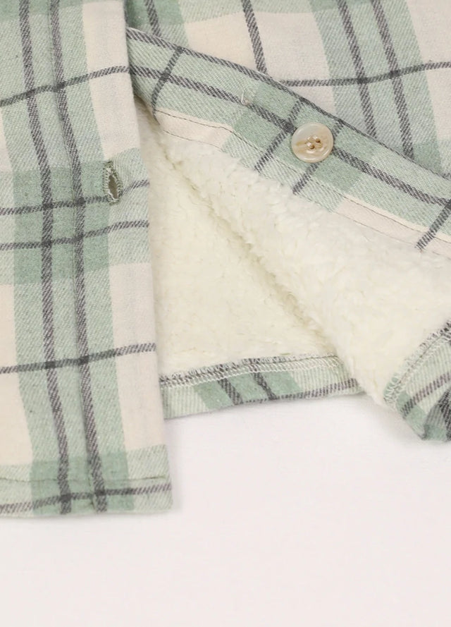 Women's Cozy Flannel Shirt Jacket,Sherpa-Lined Jacket