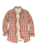 Women's Flannel Shirt Jacket,Sherpa-Lined Plaid