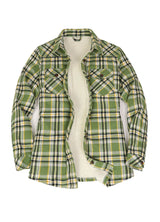 Women's Cozy Flannel Shirt Jacket,Sherpa-Lined Jacket