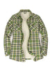 Women's Cozy Flannel Shirt Jacket,Sherpa-Lined Jacket