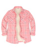 Women's Cozy Flannel Shirt Jacket,Sherpa-Lined Jacket
