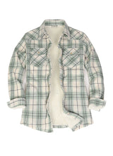 Women's Cozy Flannel Shirt Jacket,Sherpa-Lined Jacket