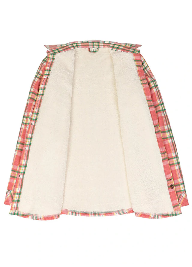 Women's Flannel Shirt Jacket,Sherpa-Lined Plaid