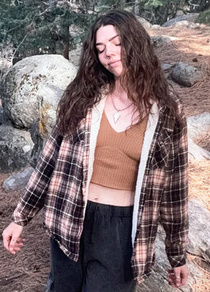 Women's Sherpa Lined Flannel Shirt Jacket, Button Down