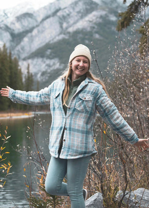 Women's Sherpa Lined Flannel Shirt Jacket, Button Down