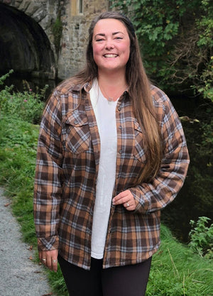 Women's Cozy Flannel Shirt Jacket,Sherpa-Lined Jacket