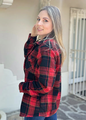 Women's Sherpa Lined Flannel Shirt Jacket, Button Down