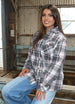 Women's Cozy Flannel Shirt Jacket,Sherpa-Lined Jacket