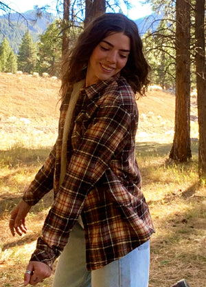 Women's Sherpa Lined Flannel Shirt Jacket, Button Down