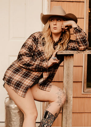 Women's Sherpa Lined Flannel Shirt Jacket, Button Down