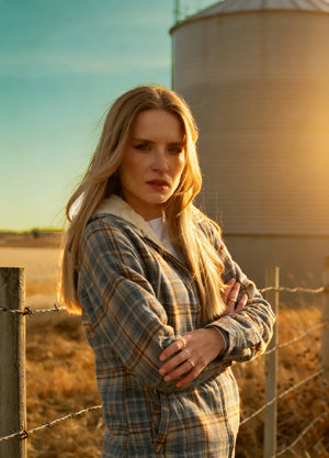 Women's Sherpa-Lined Flannel Jacket Full Zip Up Hooded Plaid Shirt