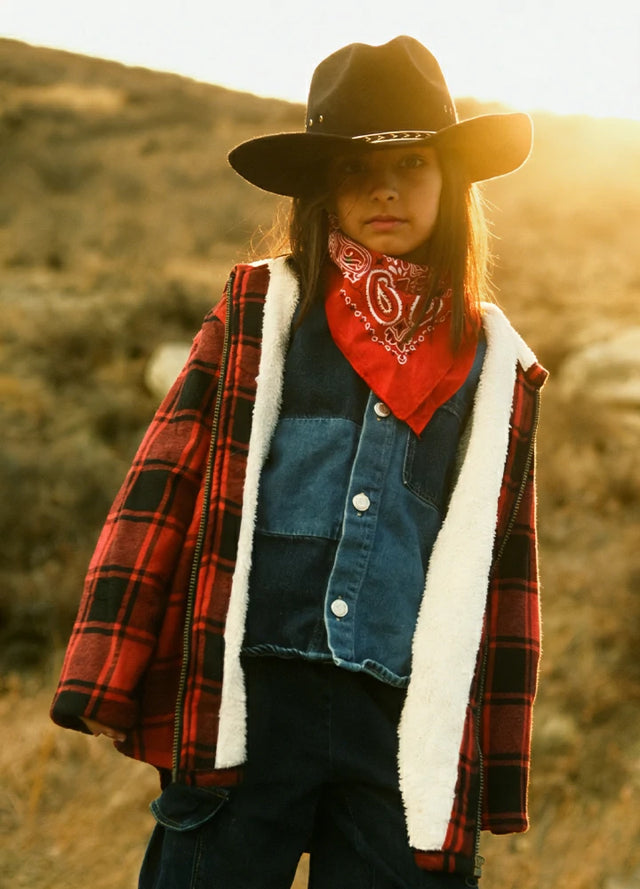 Boys Sherpa Lined Flannel Jacket,Full Zip Up Plaid