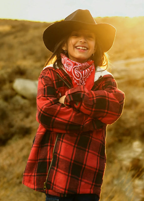 Boys Sherpa Lined Flannel Jacket,Full Zip Up Plaid
