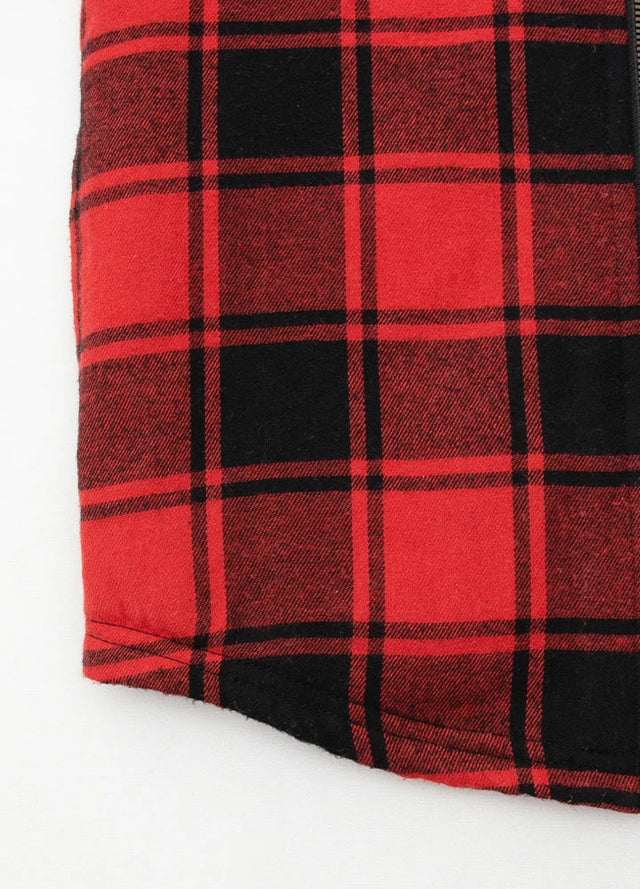 Boys Sherpa Lined Flannel Jacket,Full Zip Up Plaid