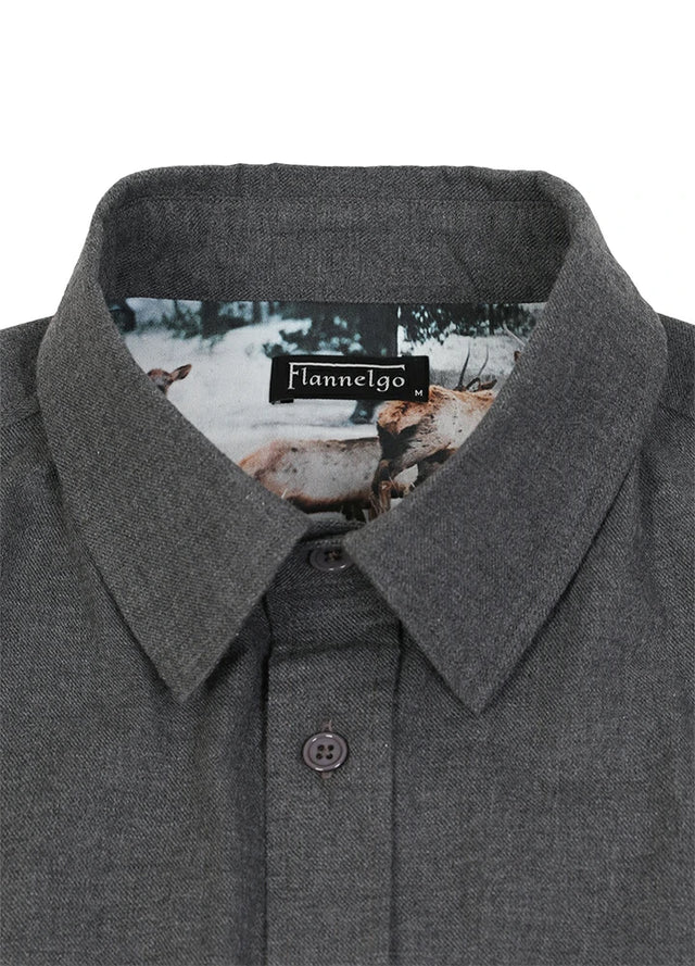 Men's Wildlife Adventure Solid Flannel Shirt
