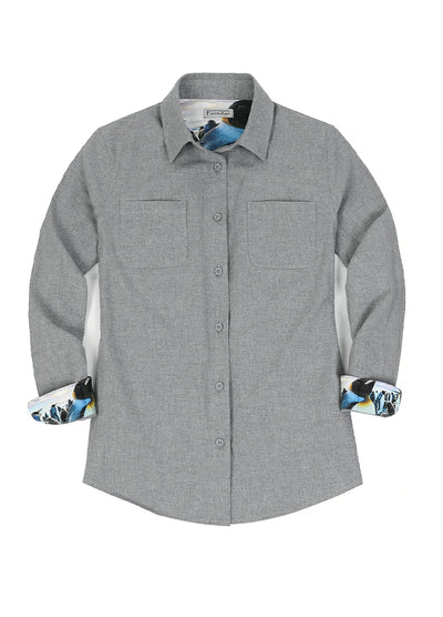 Women's Wildlife Adventure Solid Flannel Shirt
