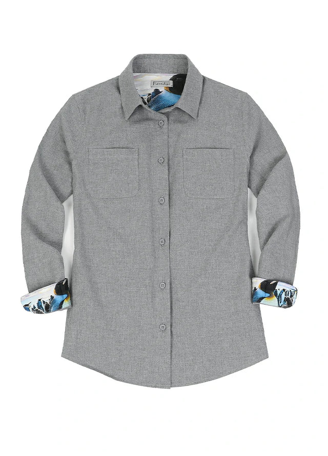 Women's Wildlife Adventure Solid Flannel Shirt