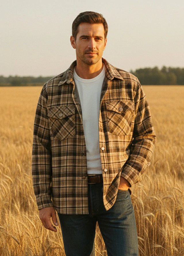 Men's Thermal Lined Flannel Shirt Jacket