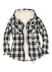 Women's Sherpa Lined Flannel Hooded Jacket With Zip Up