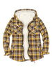 Women's Sherpa Lined Flannel Hooded Jacket With Zip Up
