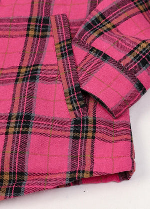 Women's Sherpa Lined Flannel Hooded Jacket With Zip Up