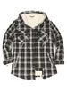 Women's Sherpa Lined Flannel Jacket with Hood, Button Up Plaid