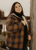 Women's Sherpa Lined Flannel Jacket with Hood, Button Up Plaid