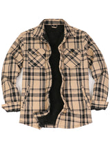 Men's Snap Front Sherpa Lined Flannel Shirt Jacket
