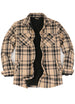 Men's Snap Front Sherpa Lined Flannel Shirt Jacket