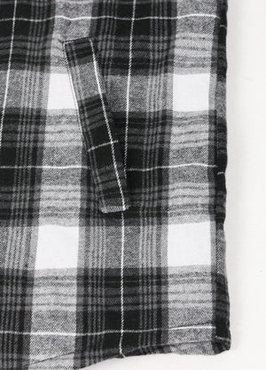 Men's Snap Front Sherpa Lined Flannel Shirt Jacket