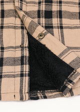 Men's Snap Front Sherpa Lined Flannel Shirt Jacket