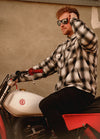 Men's Snap Front Sherpa Lined Flannel Shirt Jacket
