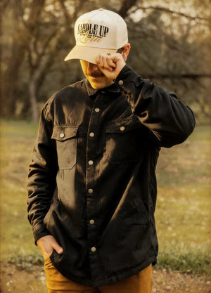 Men's Snap Front Flannel Shirt Jacket, Sherpa-Lined Plaid Shacket