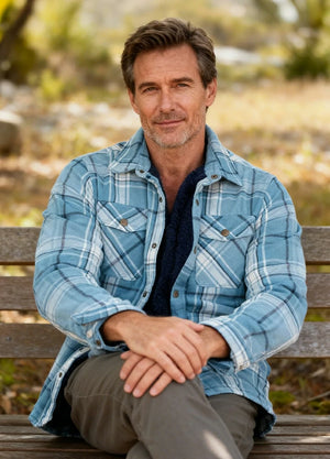 Men's Snap Front Flannel Shirt Jacket, Sherpa-Lined Plaid Shacket