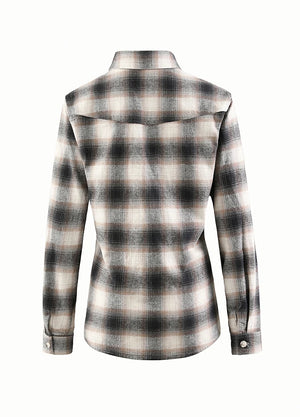 Timetrails Women's Acid Washed Plaid Flannel Shirt