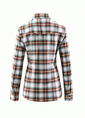 Timetrails Women's Acid Washed Plaid Flannel Shirt