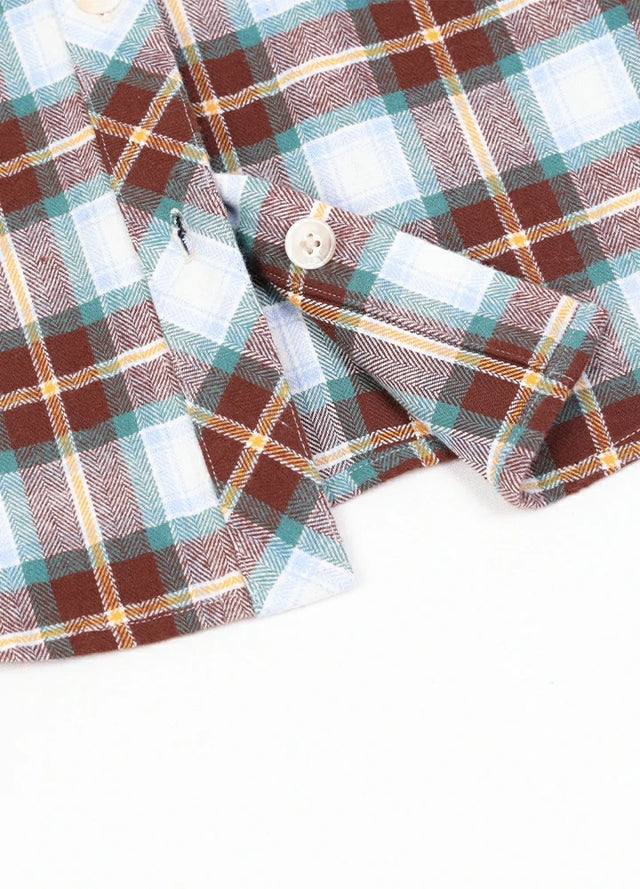 Timetrails Women's Acid Washed Plaid Flannel Shirt