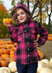 Girls Hooded Plaid Flannel Shirt Jacket,Sherpa Lined