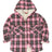 Front view of kids soft dawn blush thick flannel jacket
