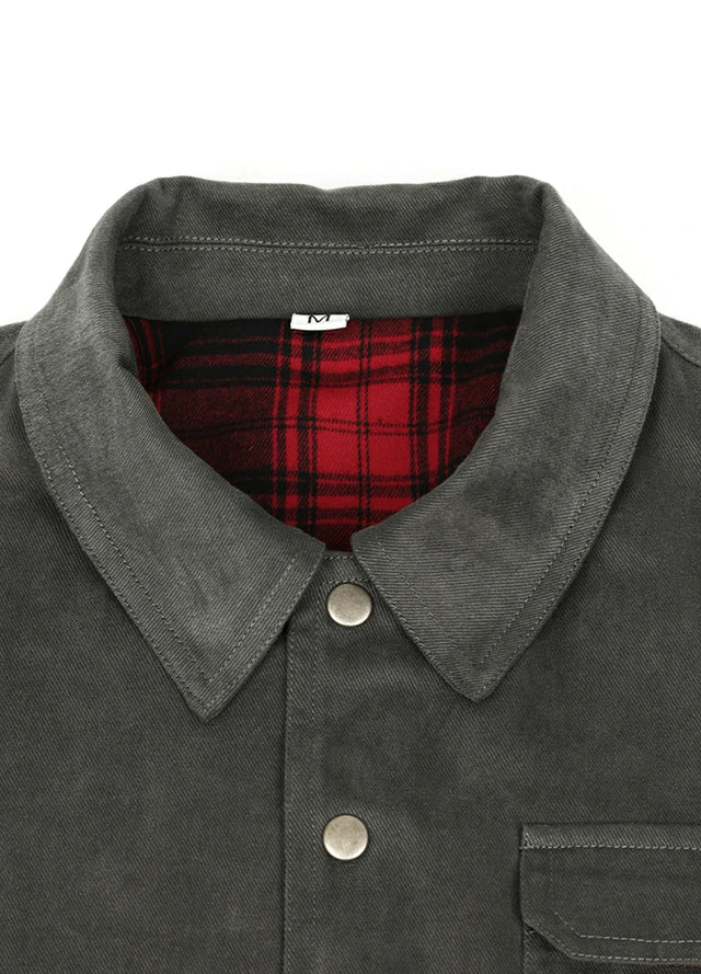Men’s Breezy Casual Flannel Lined Shirt Jacket