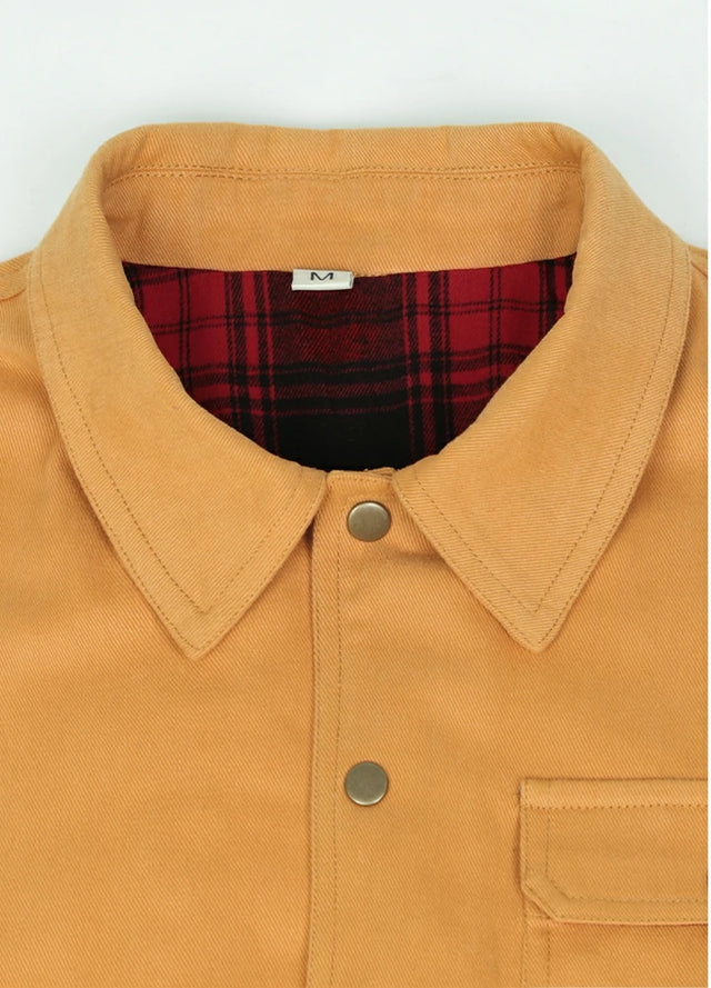 Men’s Breezy Casual Flannel Lined Shirt Jacket