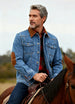 Cowboy-Jeansjacke mit Flanellfutter für Herren